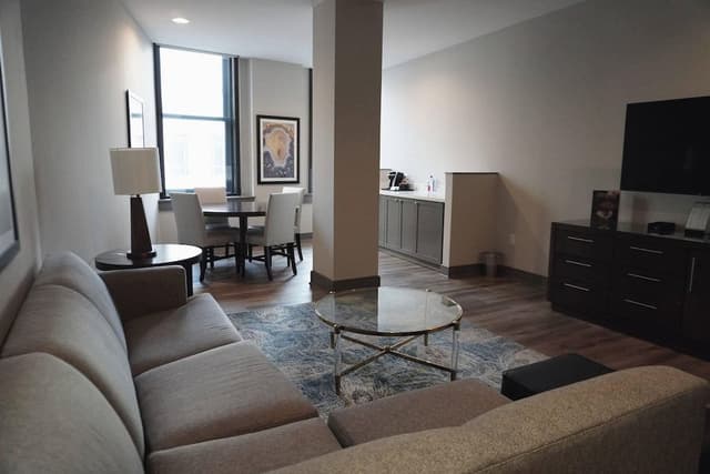 Deluxe Suite, 2 Queen Beds, City View (Separate Living/Dining, Shower only)