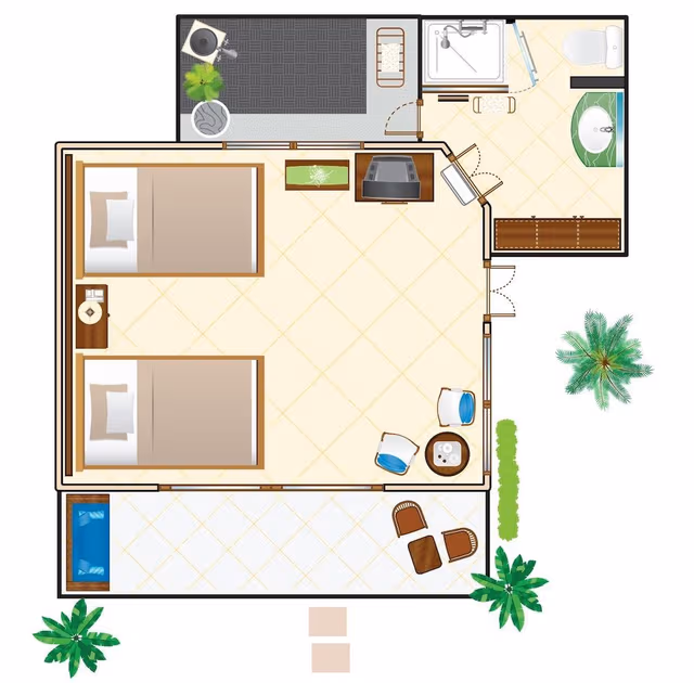 Deluxe Room, Garden View, Garden Area