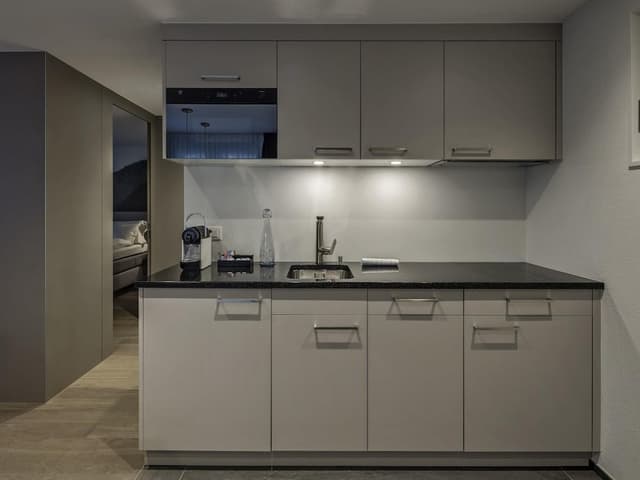 Family apartment with A/C, 1 large bed, livingarea with kitchen