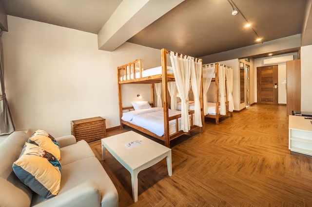 Private room with 4 beds & private bathroom