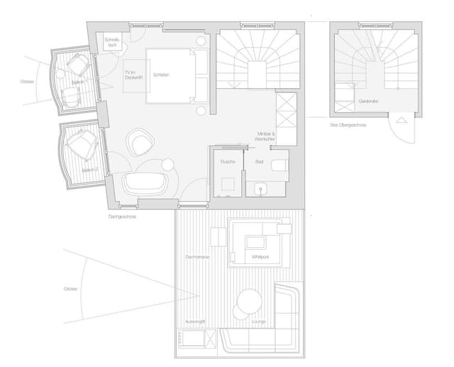 Sky Suite with rooftop Terrace, Whirlpool and Sea View