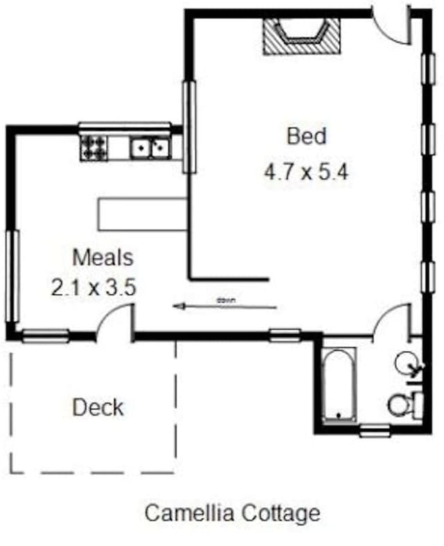 Romantic Cottage, 1 Queen Bed, Garden View