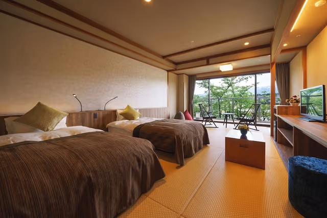 Modern Japanese-style room with bed mountain side, Non smoking