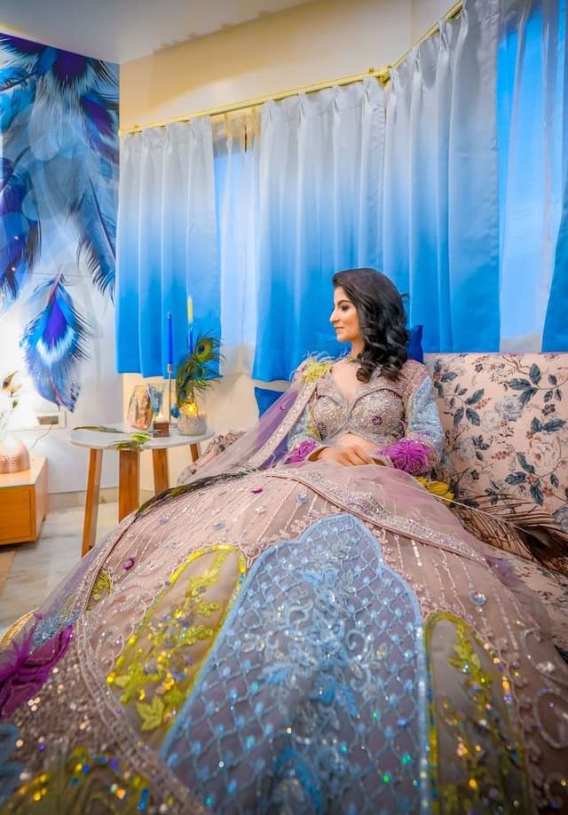 Peacock Theme designer Room with 240 degree City view and Beautiful peacock Bed & Sitout