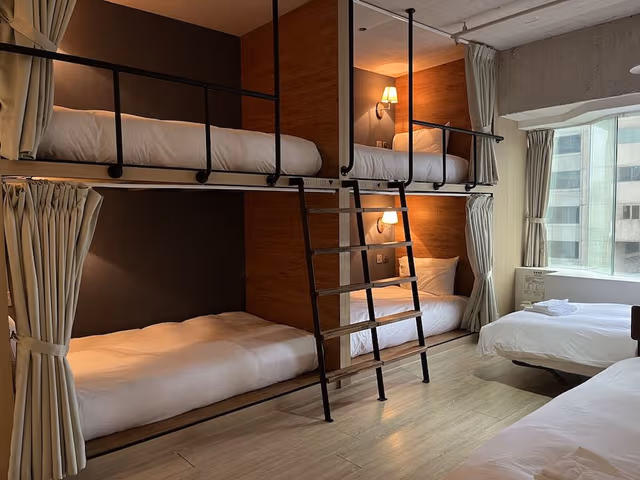 Six beds with shared bathroom