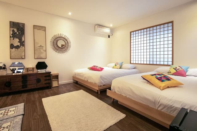 Luxury Quadruple Room, 2 Queen Beds, Private bathroom outside the room