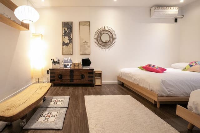 Luxury Quadruple Room, 2 Queen Beds, Private bathroom outside the room
