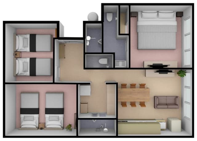 Superior Apartment, 3 Bedrooms, Kitchen, West