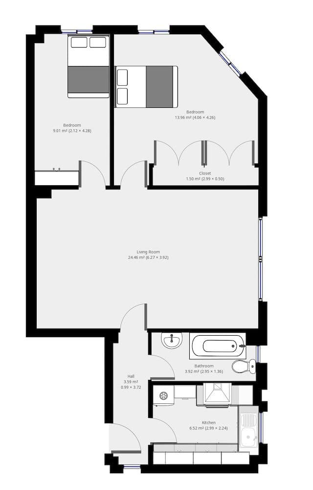City Apartment, 2 Bedrooms