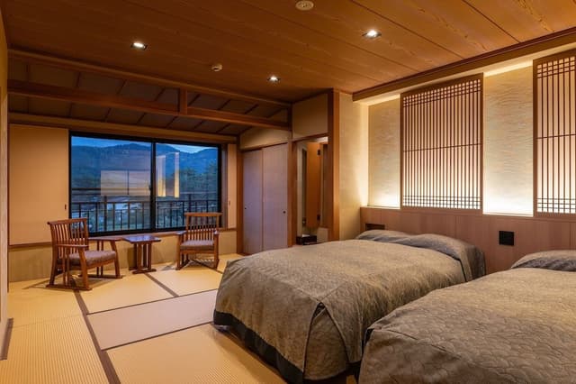 Lake Tazawa side Japanese modern twin room , Meals in a private dining room, Non Smoking