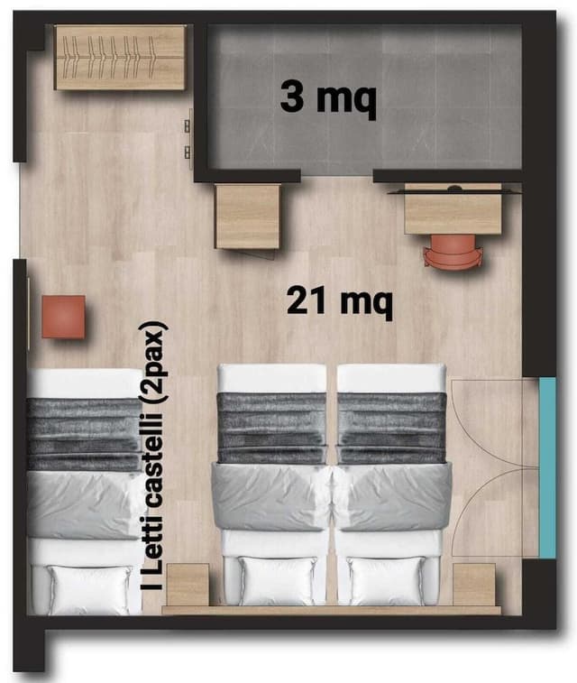 Comfort Quadruple Room, Pool View
