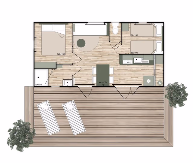 Mobile Home, 2 Bedrooms (Arinella)