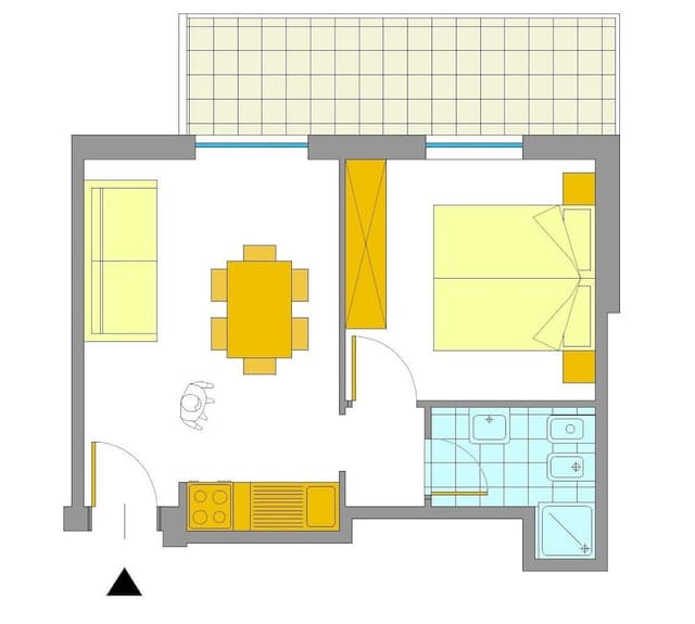 Standard Apartment, 1 Bedroom, Balcony (4 pax)