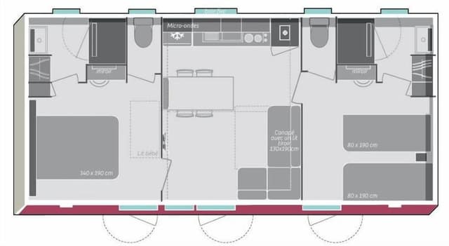 Comfort Mobile Home, 2 Bedrooms, Air conditioning
