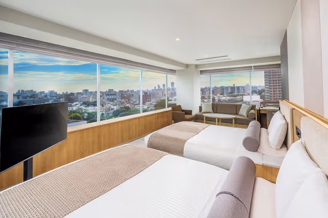 Panorama View Twin with shower booth, Non Smoking, Up to 5 People