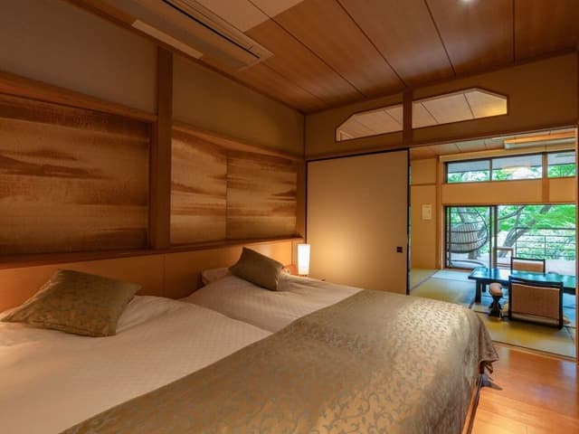 Renovated Japanese Western Special Room 1F with Inside bath, Foot bath, tree terrace,JPN Garden view