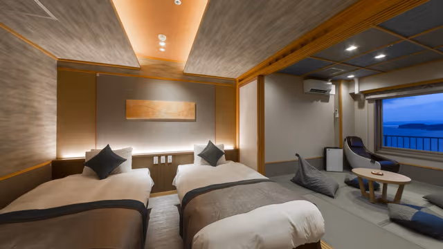Japanese-Western Style Twin Room without Open-Air bath