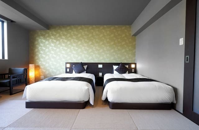 Deluxe Quadruple Room with Tatami Floor and Temple View