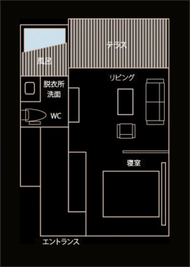 Hollywood Twin, Private Semi-Open-air Bath, -ROKUJUBO- MIZUKI, KUROMOJI