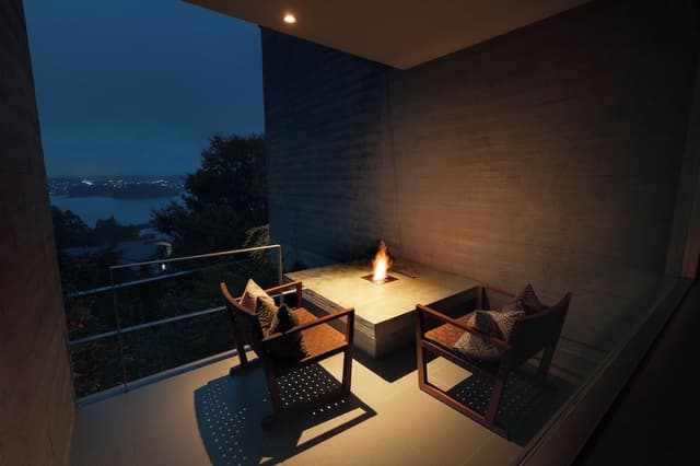 King size bed room with mountain view(Deck Chair)