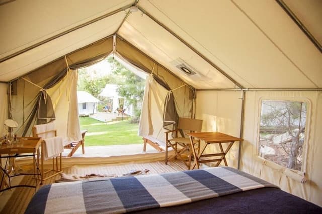 Glamping Denver Tent, 1 Queen Bed, Shared Bathroom, Lake View