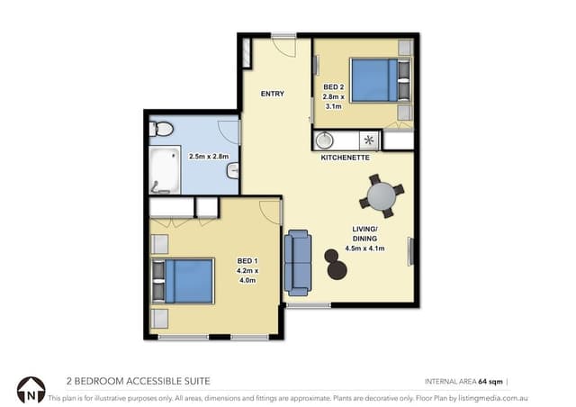 2 Bedroom Accessible Suite