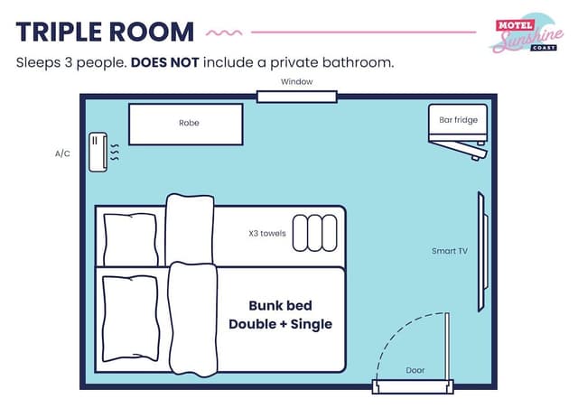 Triple Room Shared Bathroom
