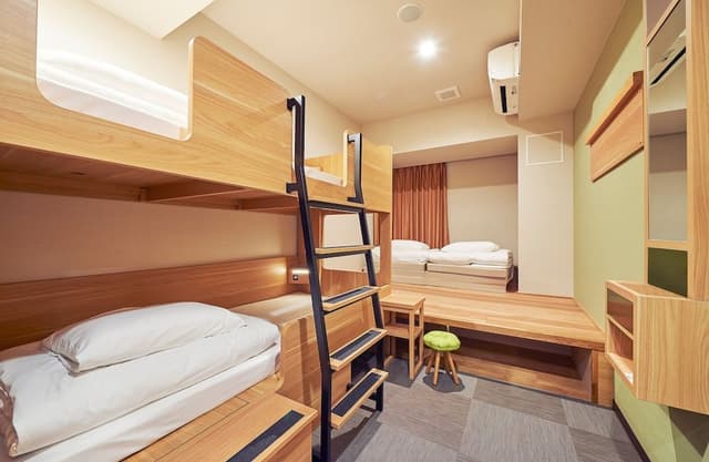 Private Quadruple Room with Shared Bathroom, Bunk Bed and Twin Bed