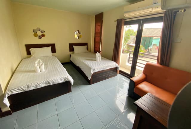 Twin Bed Room With Air conditioning