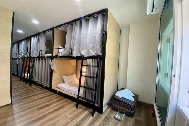 Upper bed in mixed dormitory