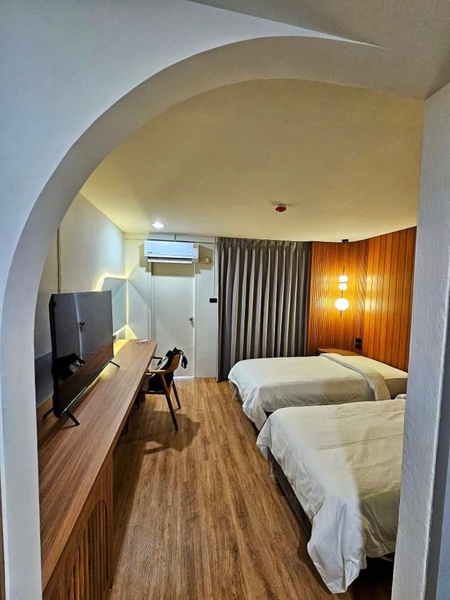 Twin Bed with City View
