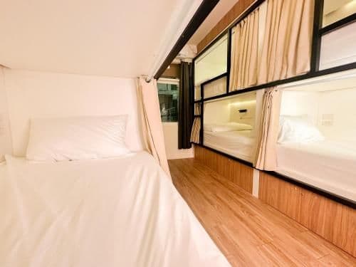 Bed in 8 Bed Mixed AC Dormitory Room with Shared Bathroom