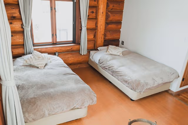 Deluxe Twin Room, Non Smoking, Private Bathroom (122,123 Log Hotel, 2F, Open Ceiling)