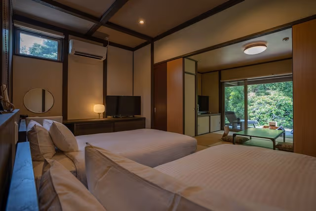 Japanese Western Style Room(8 Tatami-mats) with Private Opan-air Bath, Annex, Mountain View