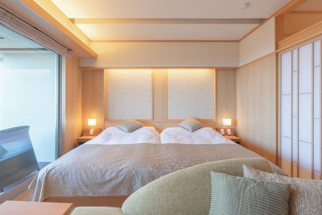 Japanese Western Style Corner Suite Room, Ocean view with Open-air bath (First floor)