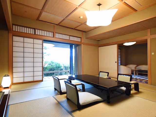 Superior Japanese Style Room with 12.5+8 Tatami and Open-Air Bath - Meal Served in Private Dining Area