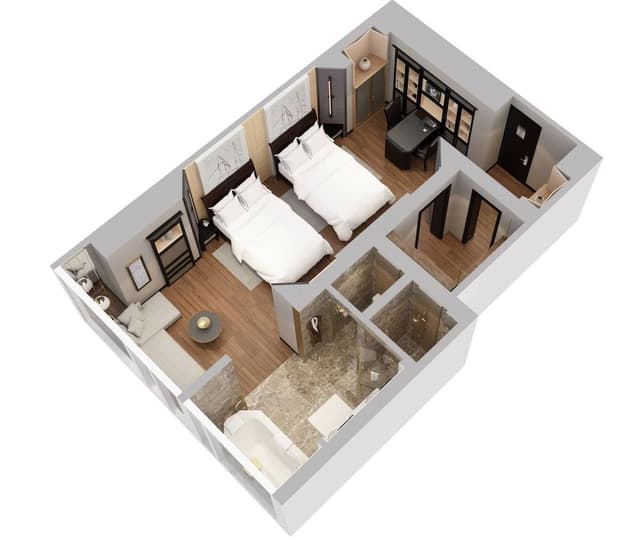 Club Room, 2 Twin Beds, Lake View