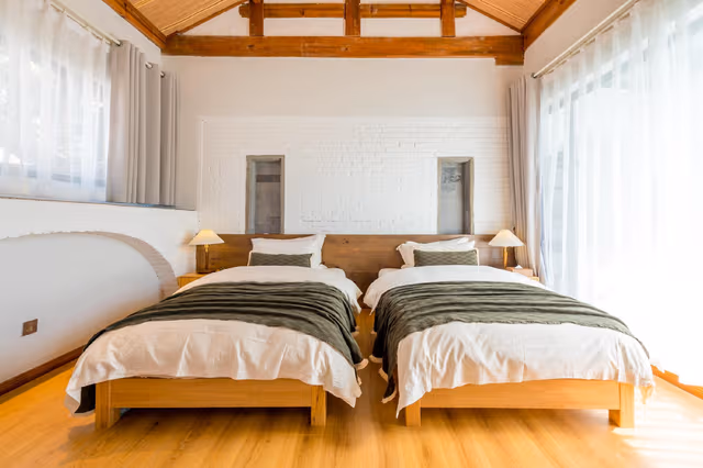 Side Sea View Double Room with 2 Single Beds