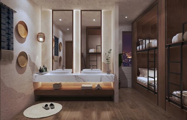 Queensize bed in 6 Person Mixed Dormitory Room