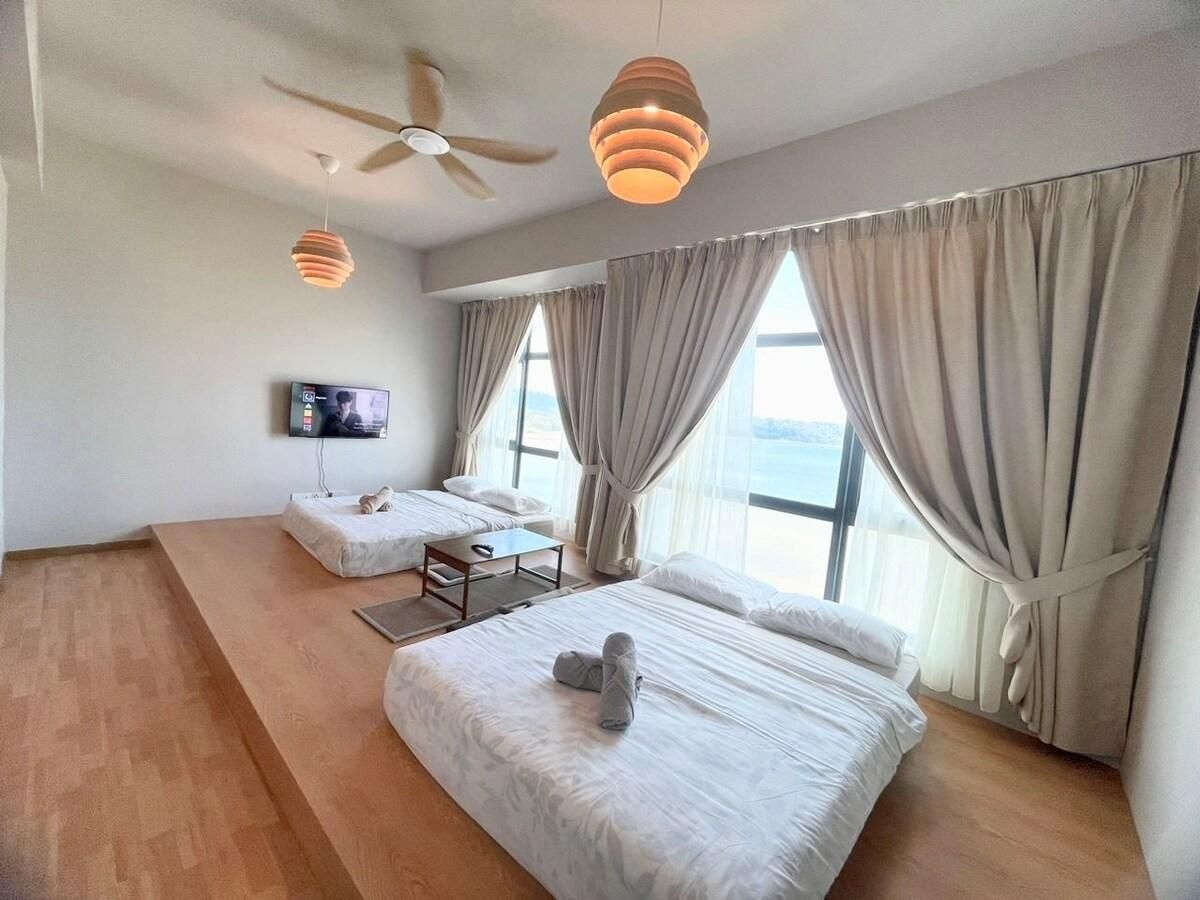 อพาร์ตเมนต์ 1 ห้องนอน 1 ห้องน้ำส่วนตัว ขนาด 40 ตร.ม. – เตลุก เจมเปดัก (Imperium Residence Seaview Kuantan with Muji Style)1