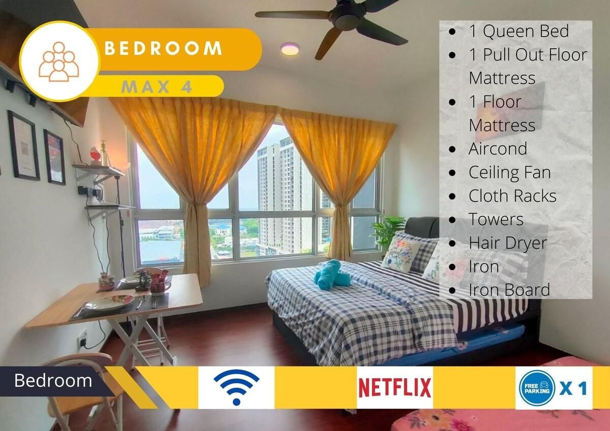 Cozy Ensuite, 15km to Uitm, 4 Pax, 1 Parkin, Wi-fi3