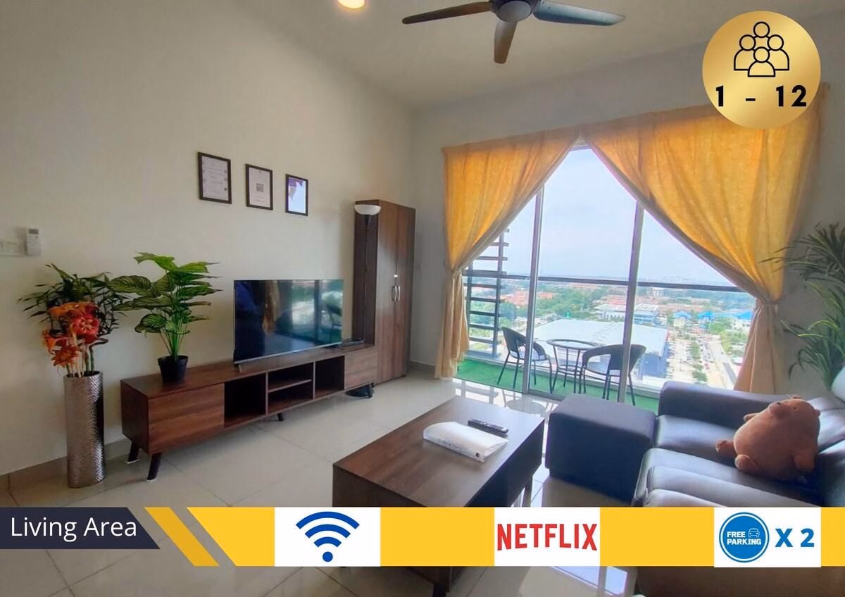 อพาร์ตเมนต์ 4 ห้องนอน 3 ห้องน้ำส่วนตัว ขนาด 600 ตร.ม. – โกตาเกมูนิง (Cozy Home 4R3B, 15km to Uitm, 13 Pax, 2 Parking)4