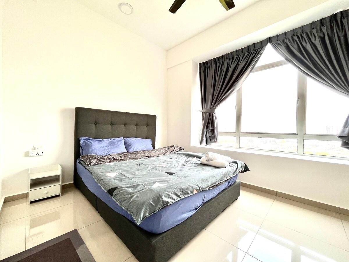 อพาร์ตเมนต์ 2 ห้องนอน 2 ห้องน้ำส่วนตัว ขนาด 81 ตร.ม. – จองเกอร์ (Urban Home【CityView】2BR | 4Pax-Wi-Fi | TV Box)1