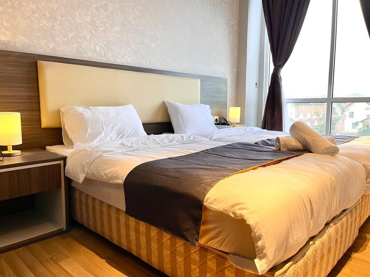 อพาร์ตเมนต์ 1 ห้องนอน 1 ห้องน้ำส่วนตัว ขนาด 55 ตร.ม. – ดูเรียน ตุงกัล (Cityscape Haven: Cozy Studio with Twin Beds)3