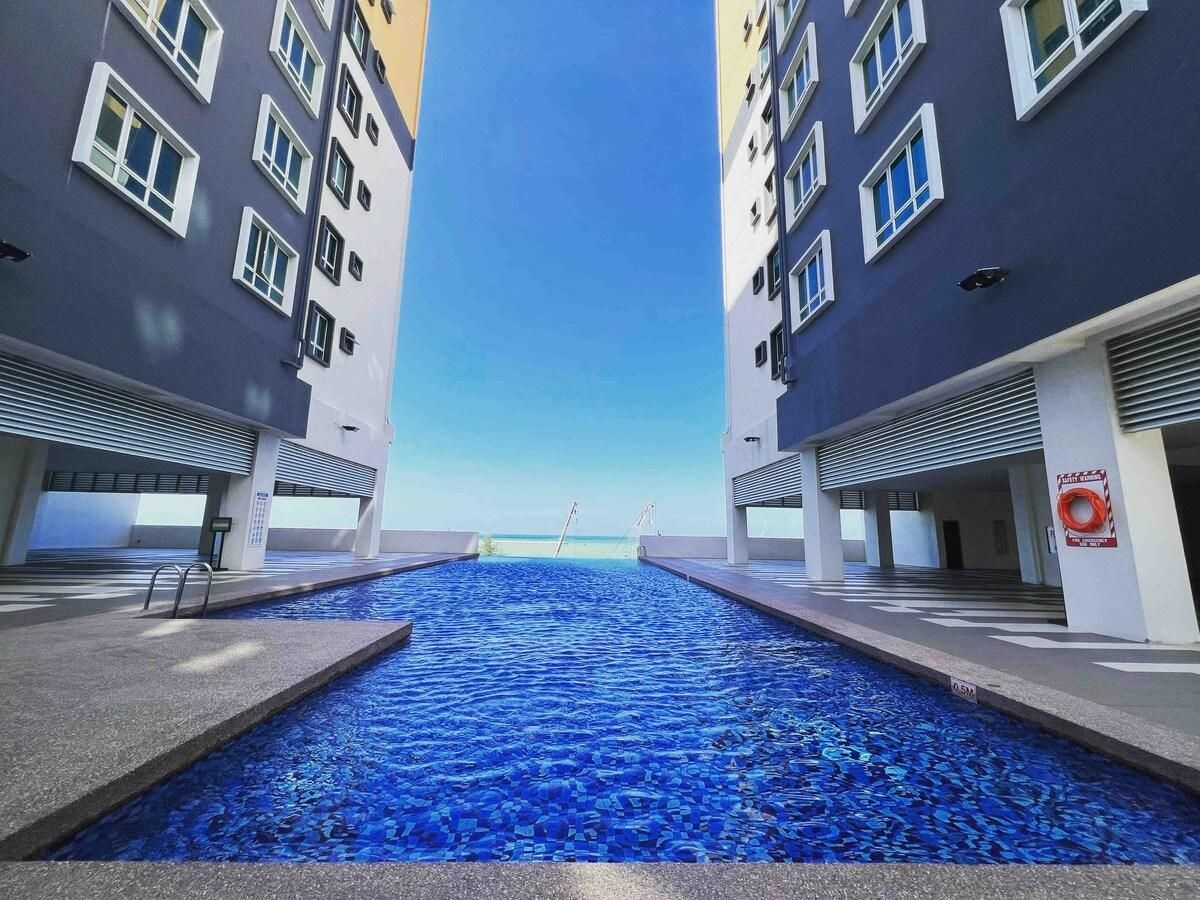 อพาร์ตเมนต์ 3 ห้องนอน 2 ห้องน้ำส่วนตัว ขนาด 83 ตร.ม. – ซิตี้เซ็นเตอร์ (Renai Homestay Ladang Tanjung Terengganu with Pool)0