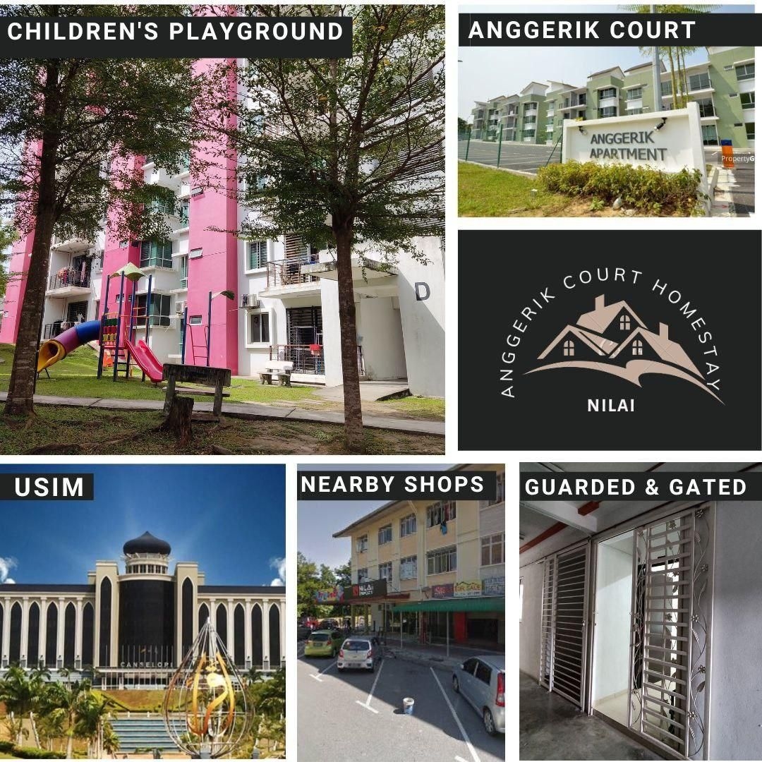 อพาร์ตเมนต์ 3 ห้องนอน 2 ห้องน้ำส่วนตัว ขนาด 980 ตร.ม. – ปุตรา นิไล/นิไล 3 (Homestay Nilai Anggerik Court (Bersebelahan USIM))0