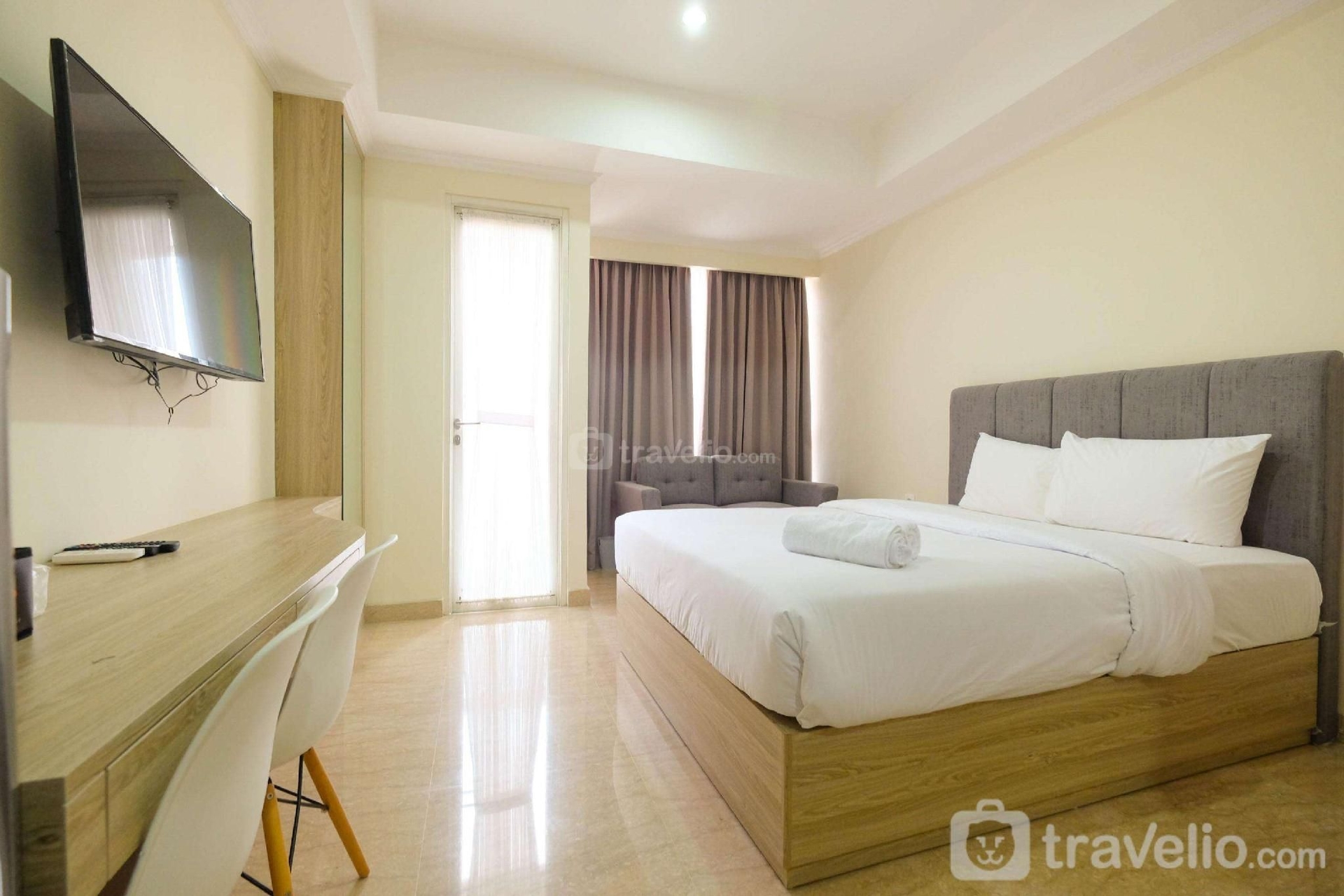 สตูดิโอ อพาร์ตเมนต์ 1 ห้องน้ำส่วนตัว ขนาด 33 ตร.ม. – เมนเทง พาร์ค อพาร์ตเมนต์ (Comfy Studio City View at Menteng Park By Travelio)3