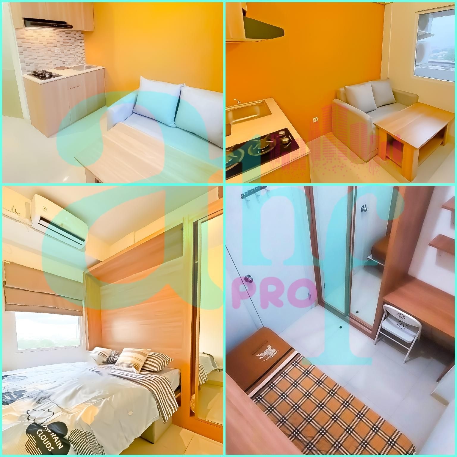 อพาร์ตเมนต์ 1 ห้องนอน 1 ห้องน้ำส่วนตัว ขนาด 100 ตร.ม. – เสเน็น (Apartemen Green Pramuka by AHF Pro)3