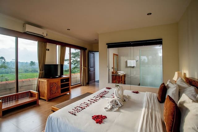 Suite Balcony with Rice Field View