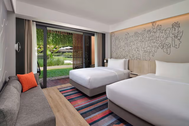 aloft Double Room, Room, 2 Double Beds, Garden View
